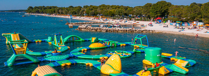Vista panoramica sull'arcipelago delle incantevoli Isole Brioni